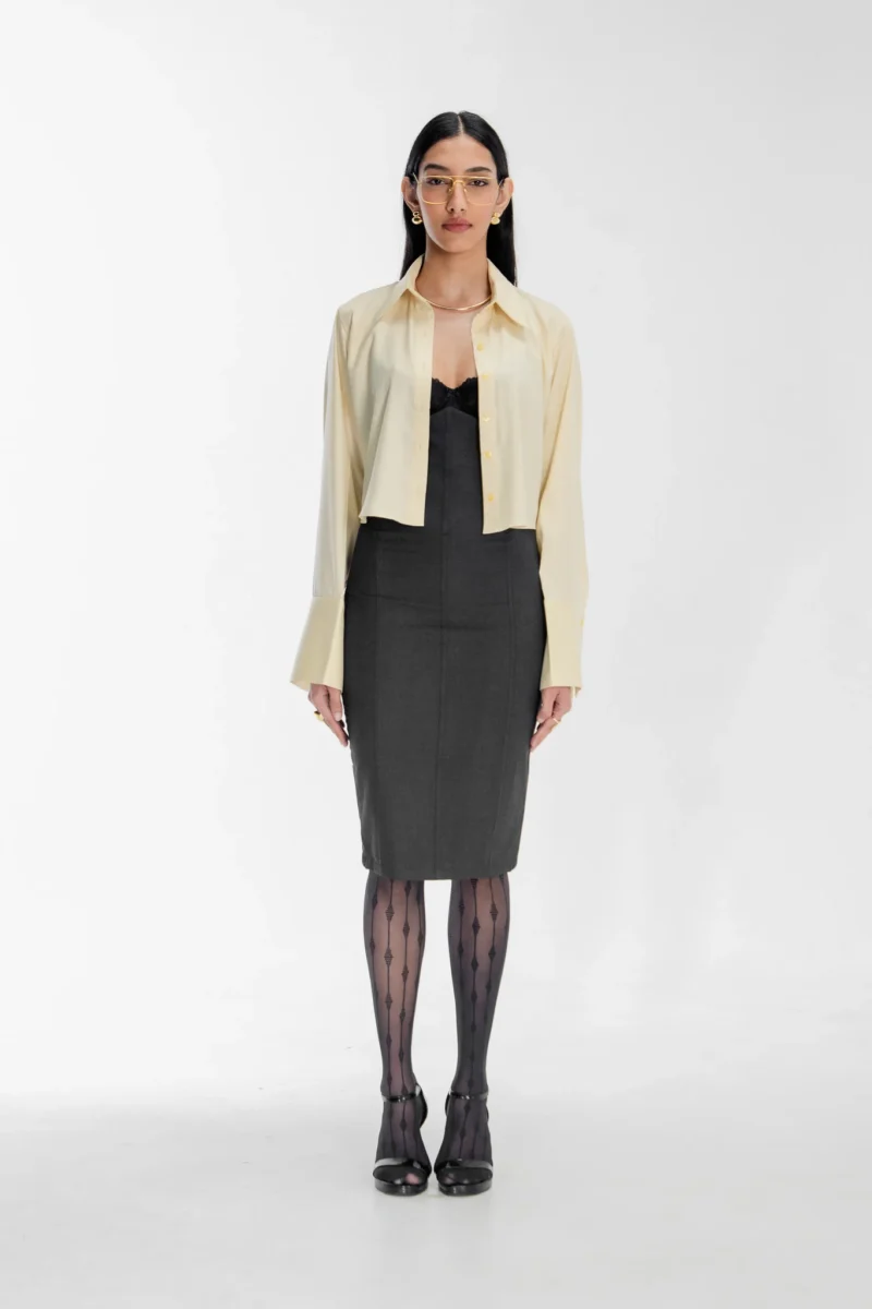 Extended waist bodycon skirt
