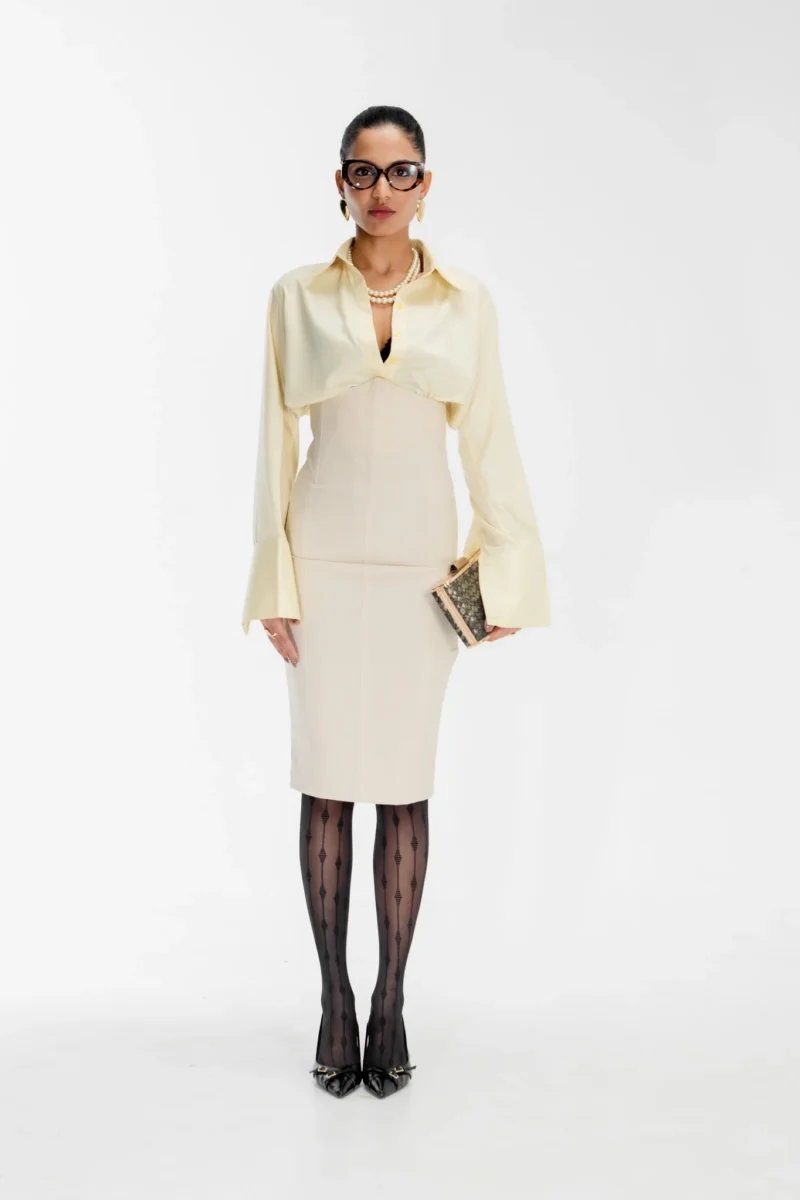 Extended waist bodycon skirt